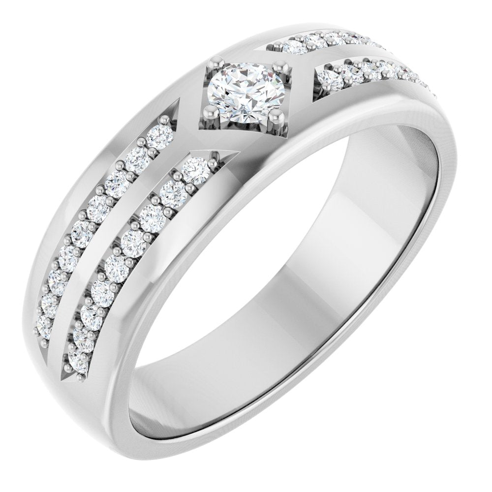 14K White Gold 1/2 CTW Lab-Grown Diamond Band