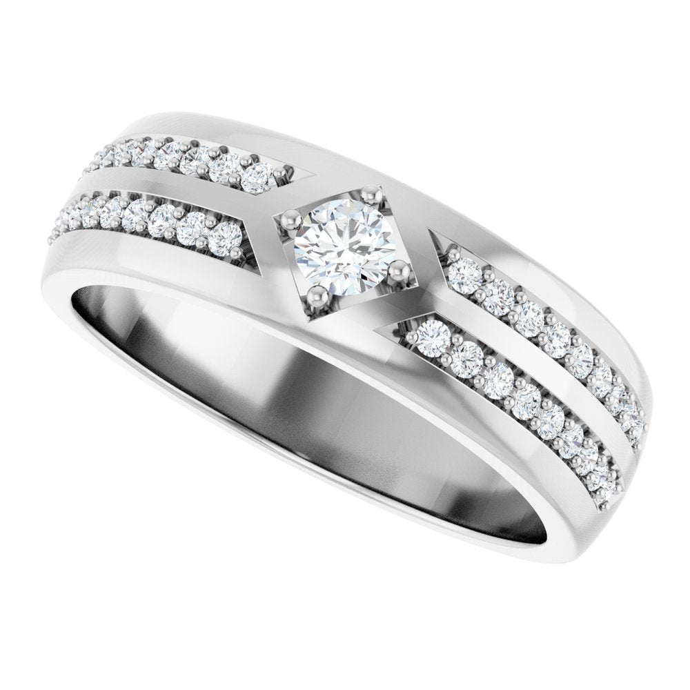 14K White Gold 1/2 CTW Lab-Grown Diamond Band