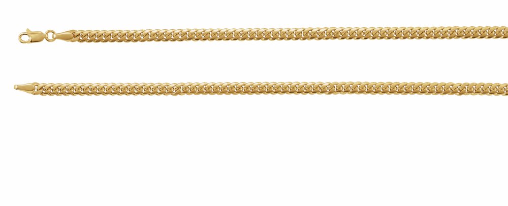 14K Yellow Gold 4.35 mm Miami Cuban Curb 8" Chain