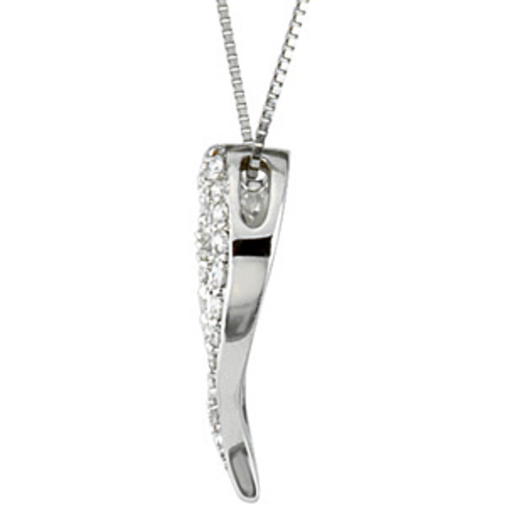 14K White Gold 1/4 CTW Natural Diamond Heart 18" Necklace