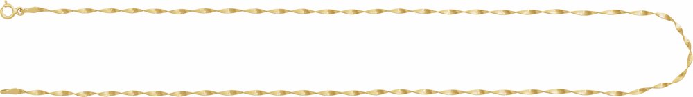 14K Yellow Gold 1.6 mm Twisted Herringbone 7" Chain