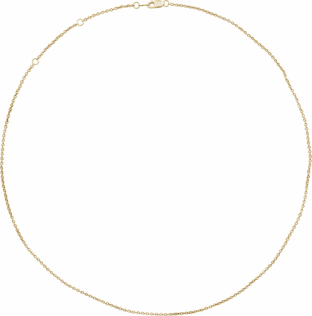 18K Yellow Gold 1.5 mm Adjustable Cable 16-18" Chain