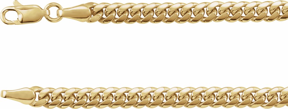 14K Yellow Gold 4.35 mm Miami Cuban Curb 8" Chain