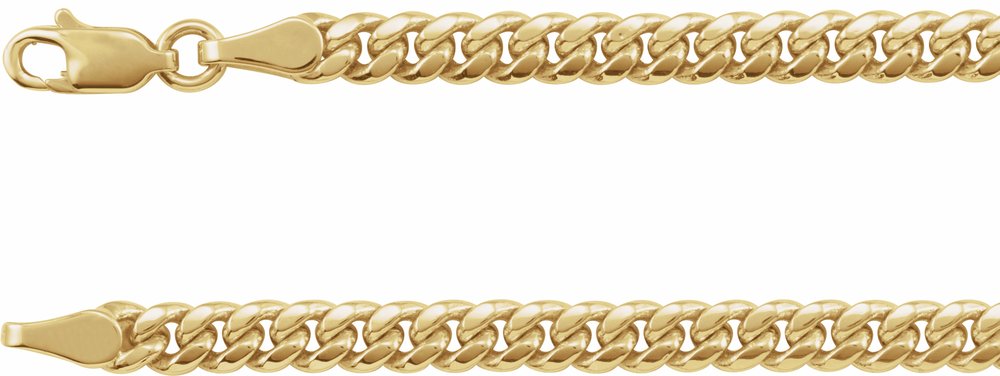 14K Yellow Gold 4.4 mm Hollow Miami Cuban Curb 18" Chain