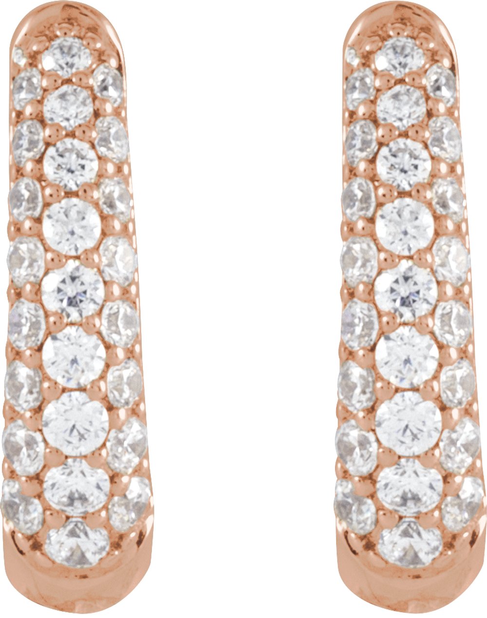 14K Rose Gold 1/2 CTW Natural Diamond 14.9 mm Hoop Earrings
