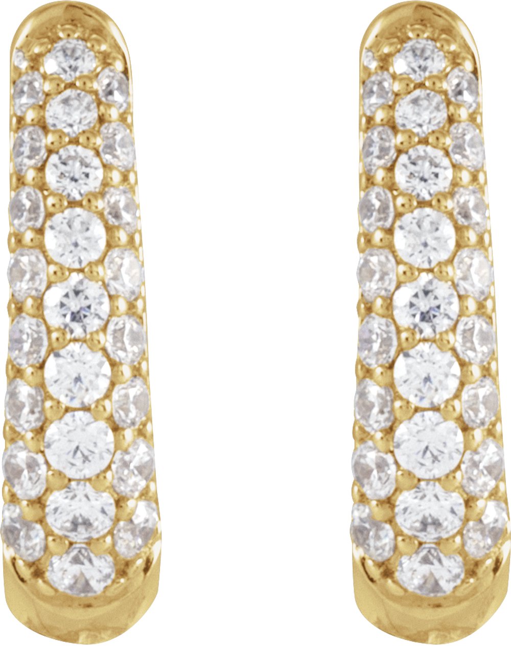 14K Yellow Gold 1/2 CTW Natural Diamond 14.9 mm Hoop Earrings