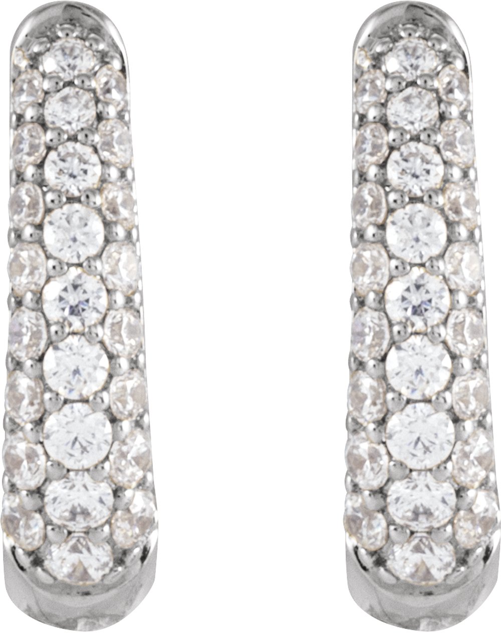 14K White Gold 1/5 CTW Natural Diamond 10.1 mm Hoop Earrings