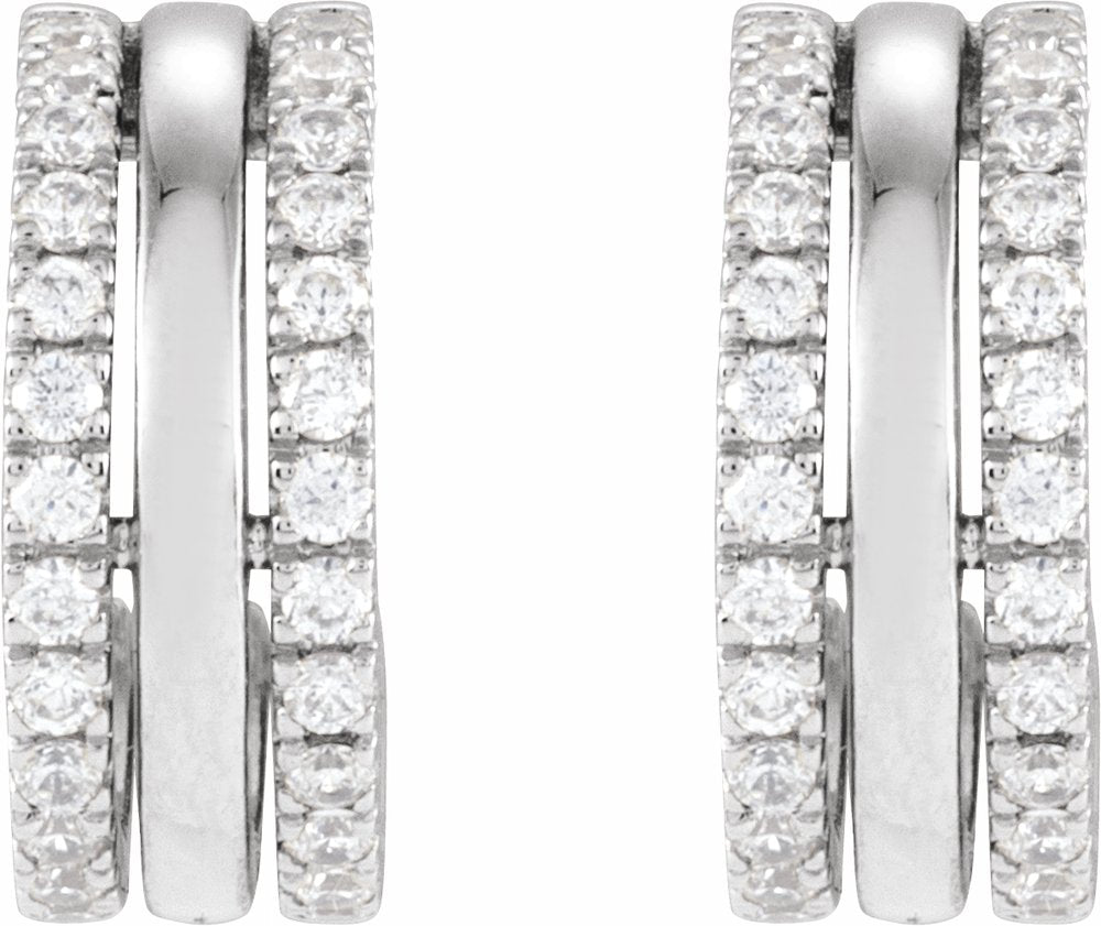 14K White Gold 1/2 CTW Natural Diamond Earrings