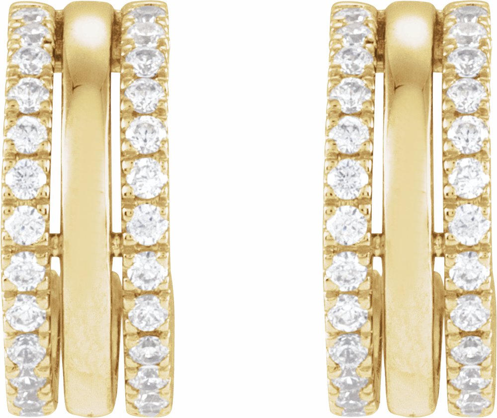 14K Yellow Gold 1/2 CTW Natural Diamond Earrings