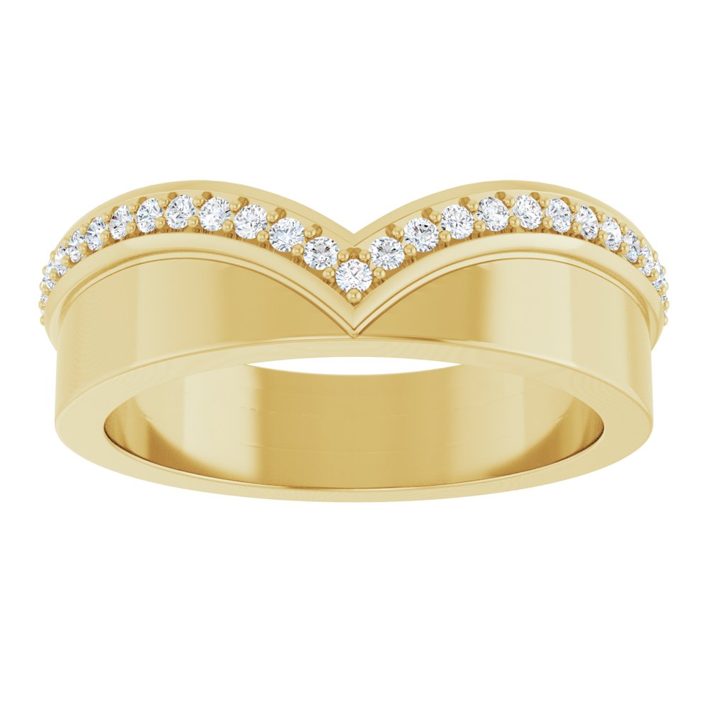 14K Yellow Gold 1/6 CTW Natural Diamond Contour Band
