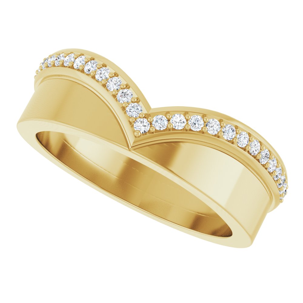 14K Yellow Gold 1/6 CTW Natural Diamond Contour Band