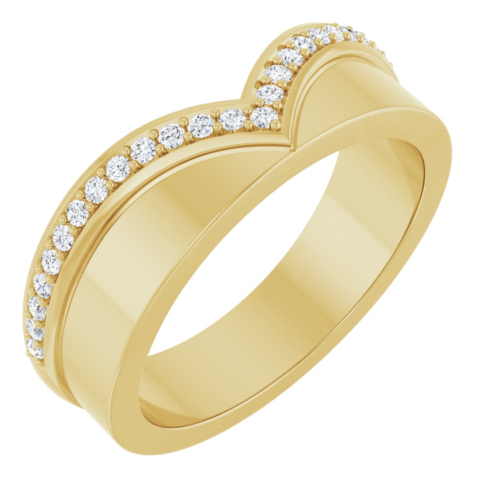 14K Yellow Gold 1/6 CTW Natural Diamond Contour Band