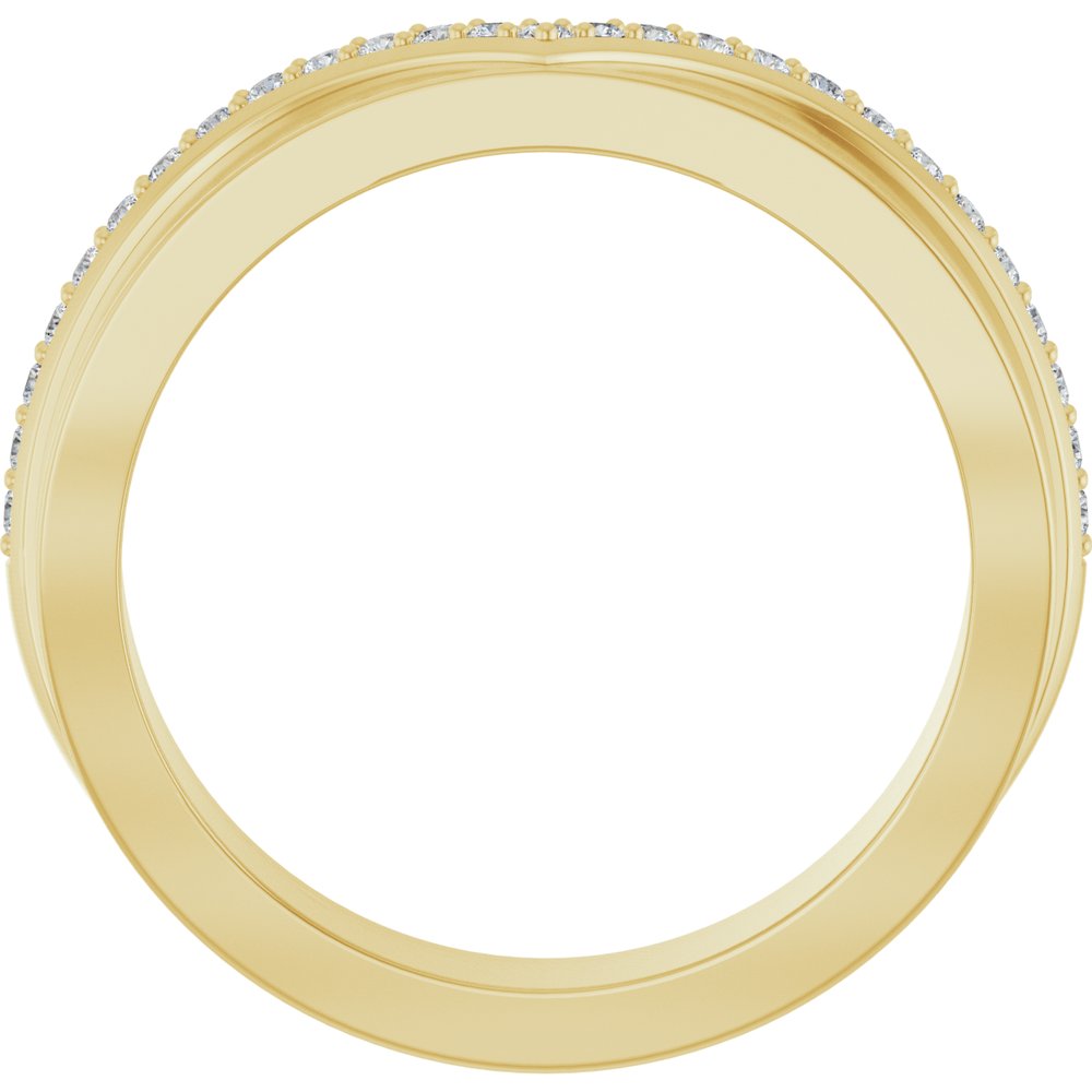 14K Yellow Gold 1/6 CTW Natural Diamond Contour Band