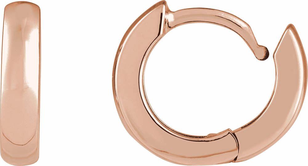 14K Rose Gold Hinged 12 mm Hoop Earrings