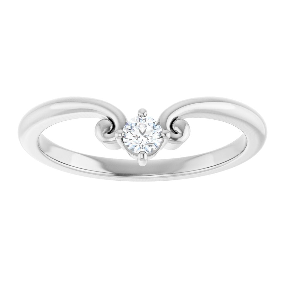 14K White Gold 1/10 CTW Natural Diamond Contour Band