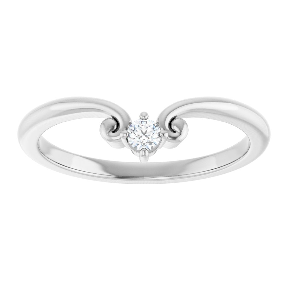14K White Gold .06 CTW Natural Diamond Contour Band