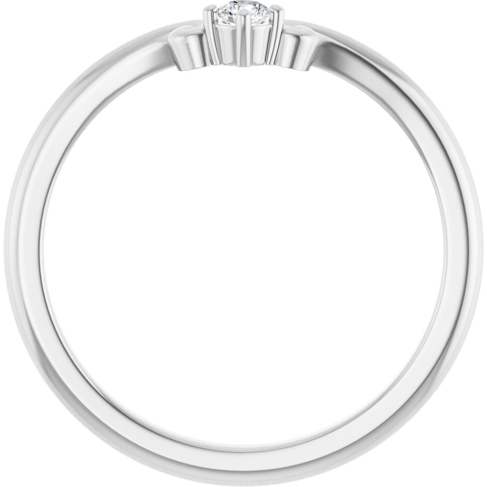 14K White Gold .06 CTW Natural Diamond Contour Band
