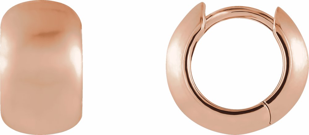 14K Rose Gold Hinged 11.5 mm Hoop Earrings