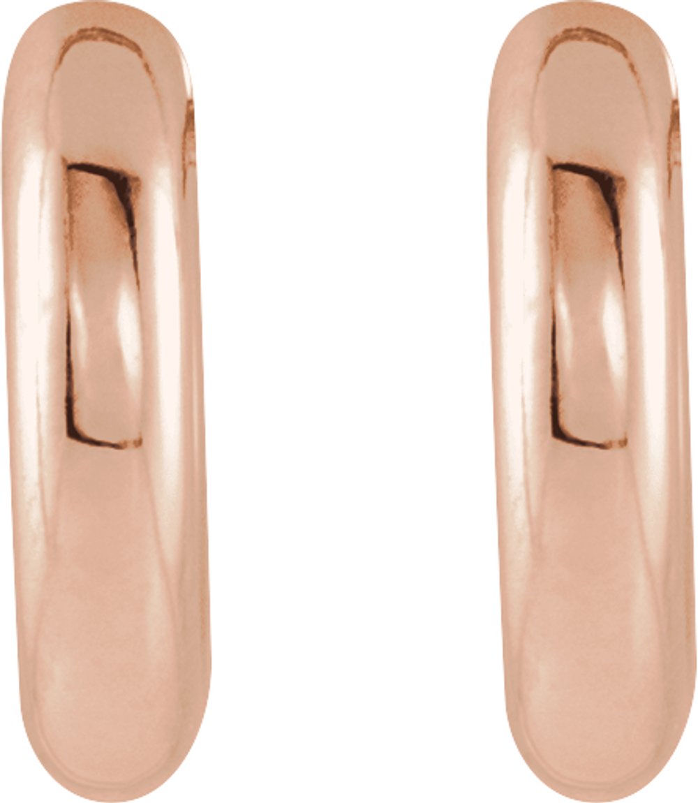 14K Rose Gold Hinged 12 mm Hoop Earrings