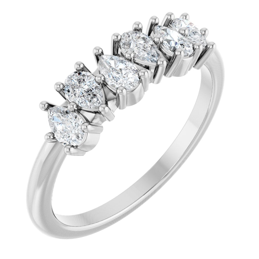 14K White 5/8 CTW Lab-Grown Diamond Anniversary Band