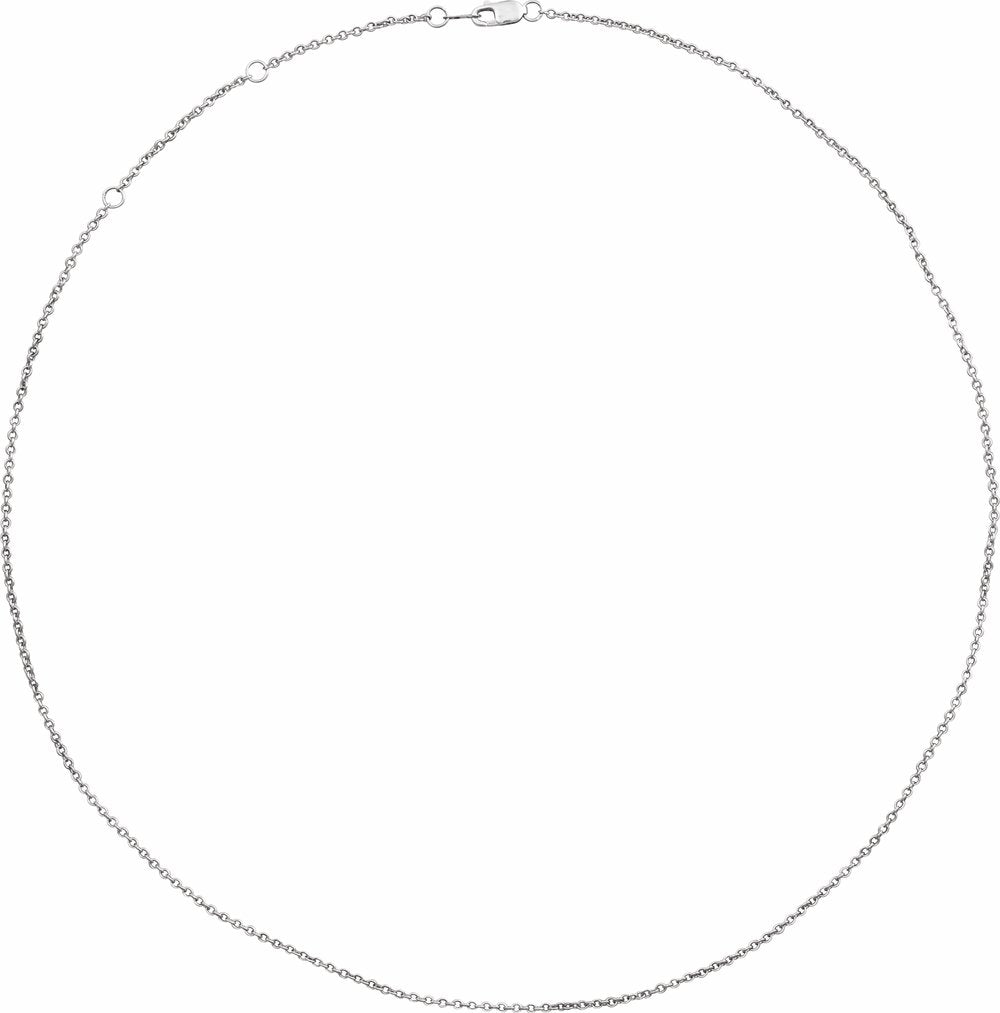 14K White Gold 1.5 mm Adjustable Cable 16-18" Chain