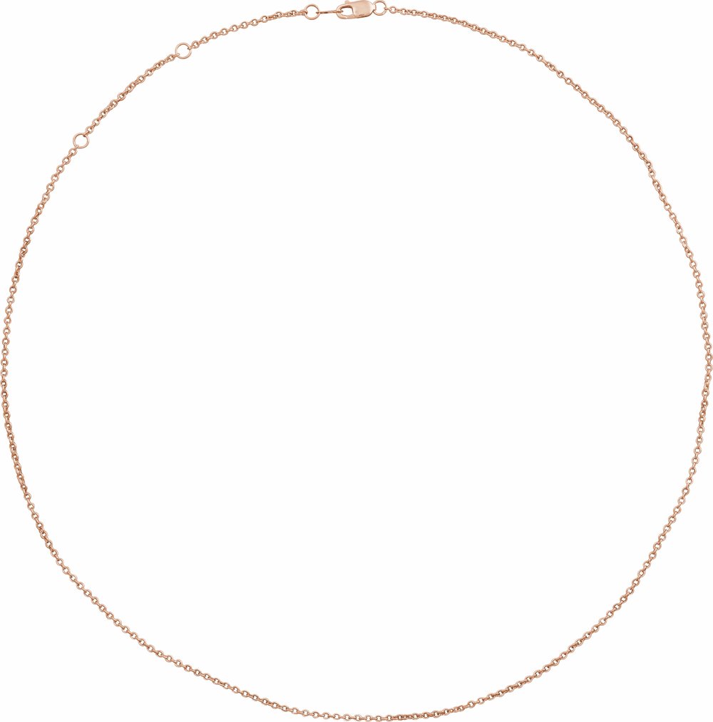 14K Rose Gold 1.5 mm Adjustable Cable 16-18" Chain