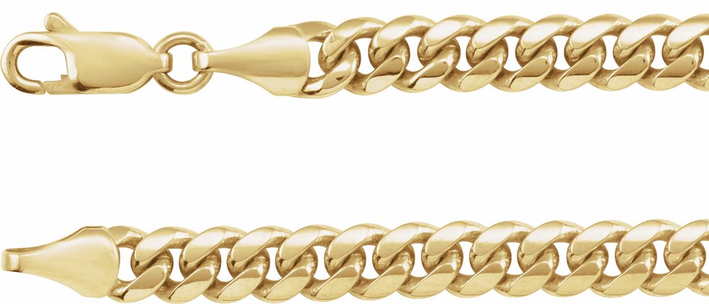 14K Yellow Gold 5 mm Miami Cuban Curb 8" Chain