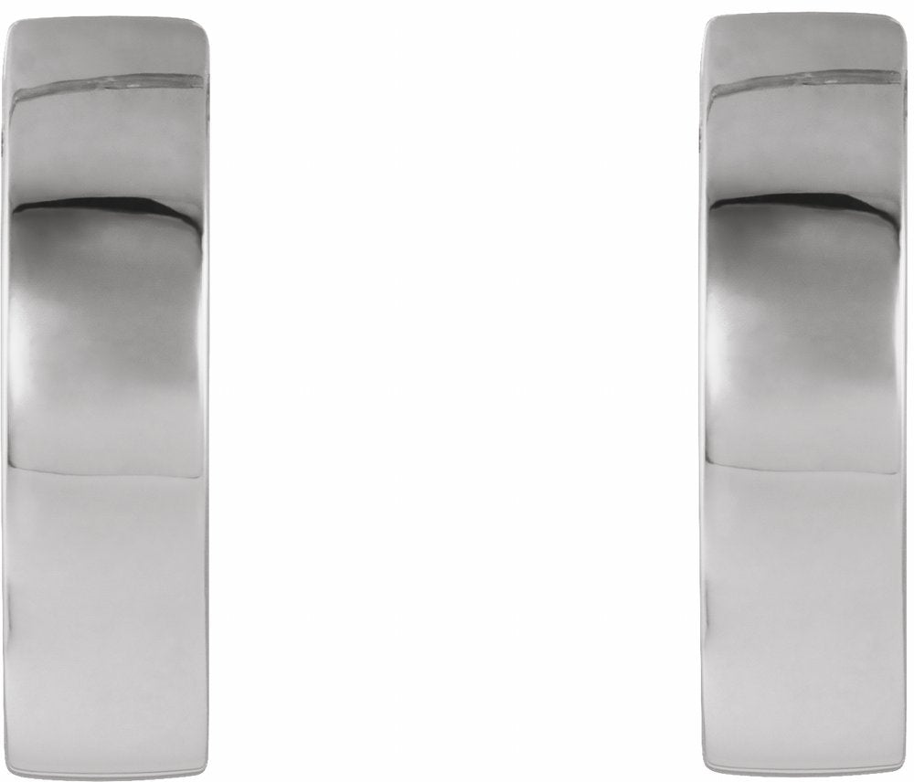 14K White Hinged 16.5 mm Hoop Earrings