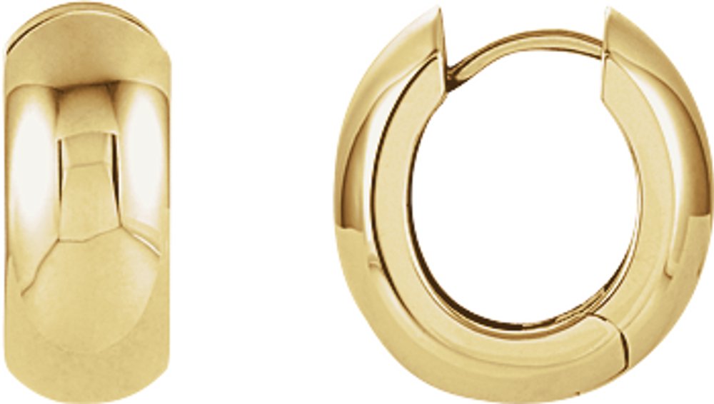 14K Yellow Gold Hinged 16.75 mm Hoop Earrings