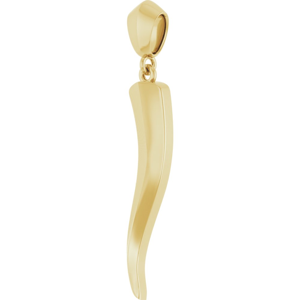 14K Yellow Gold Italian Horn Pendant