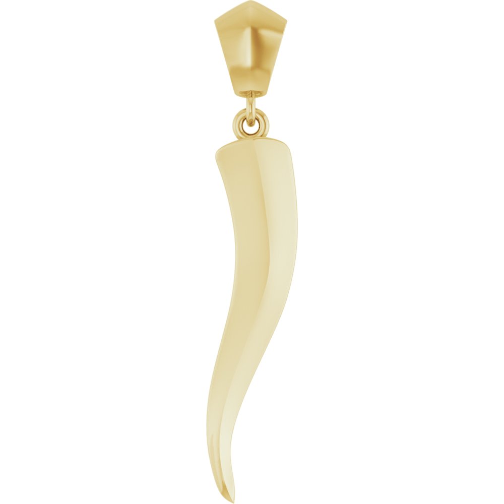 14K Yellow Gold Italian Horn Pendant