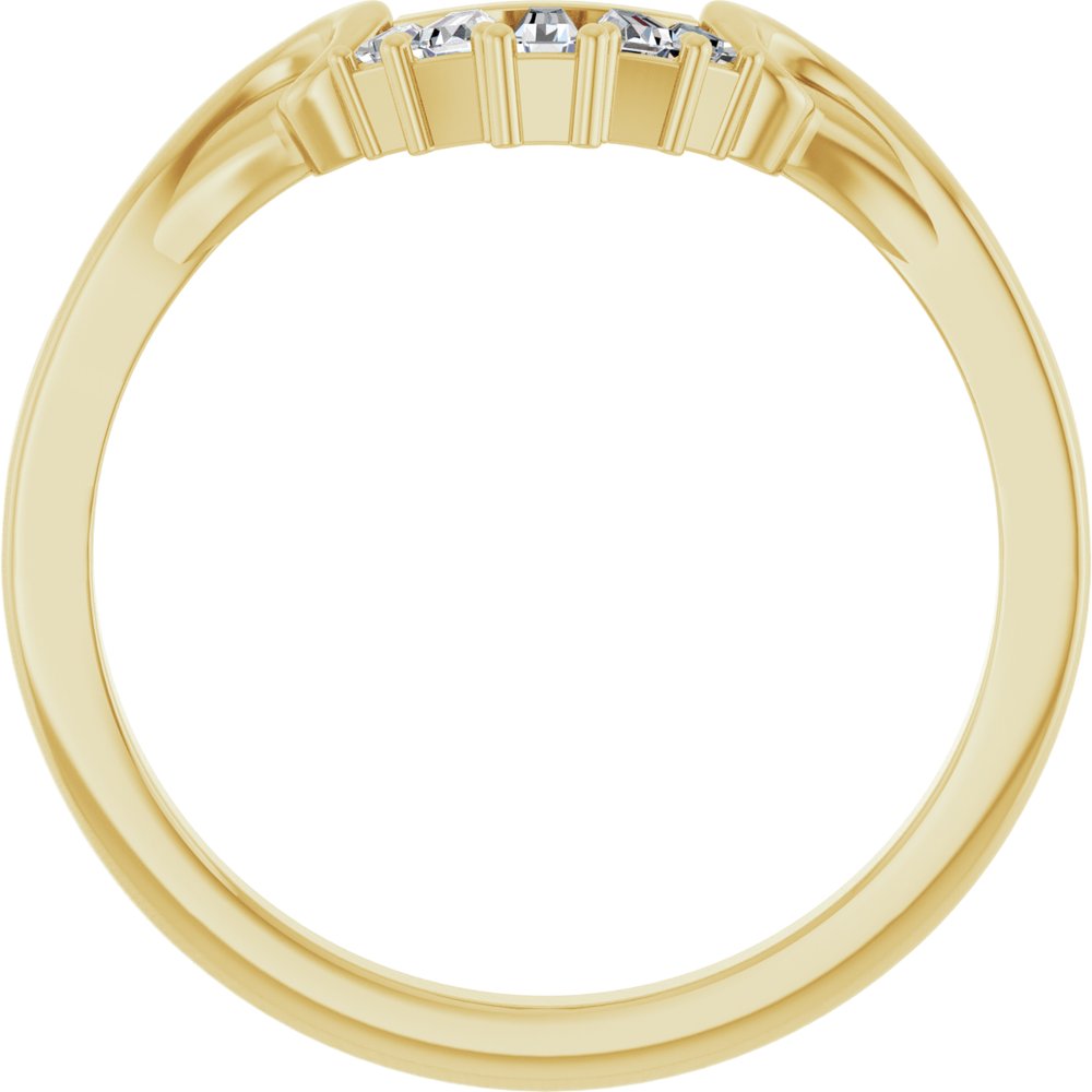 14K Yellow 1/10 CTW Natural Diamond Contour Band