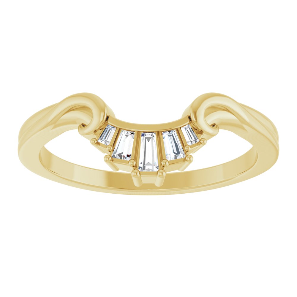 14K Yellow 1/10 CTW Natural Diamond Contour Band