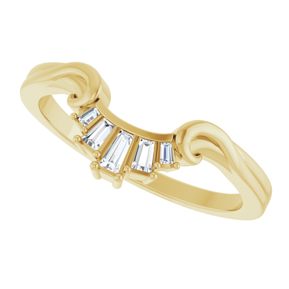 14K Yellow 1/10 CTW Natural Diamond Contour Band