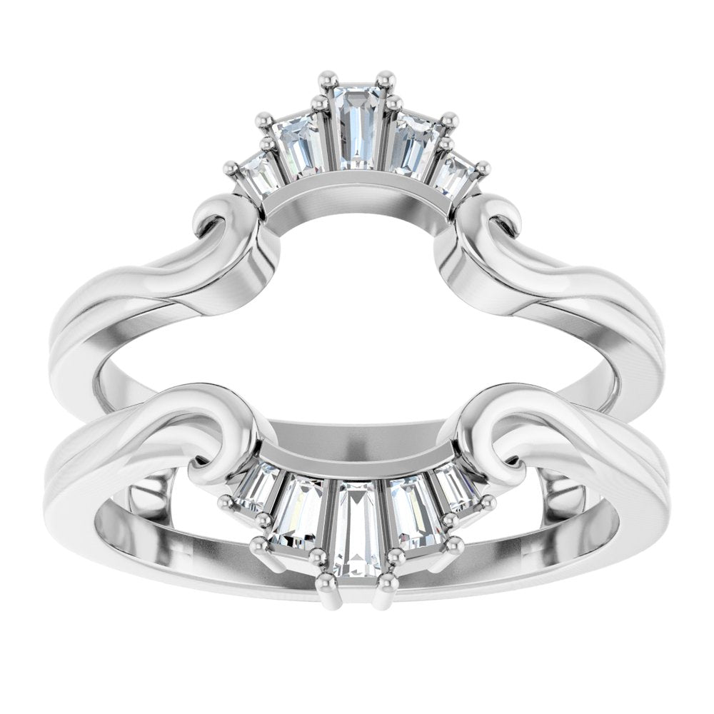 14K White Gold 1/4 CTW Natural Diamond Ring Guard