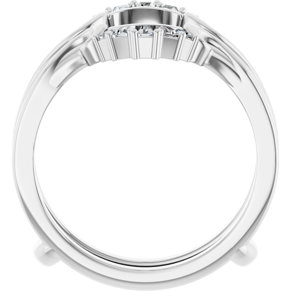 14K White Gold 1/4 CTW Natural Diamond Ring Guard