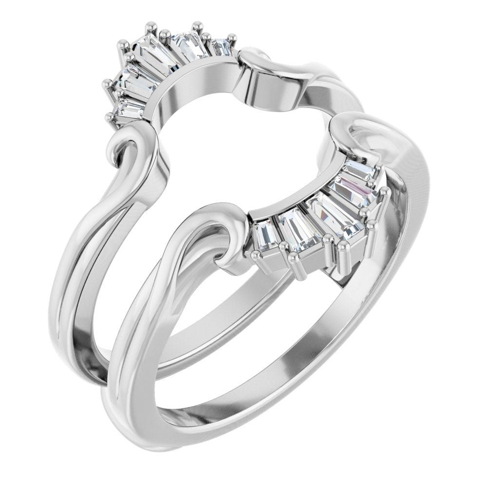 14K White Gold 1/4 CTW Natural Diamond Ring Guard