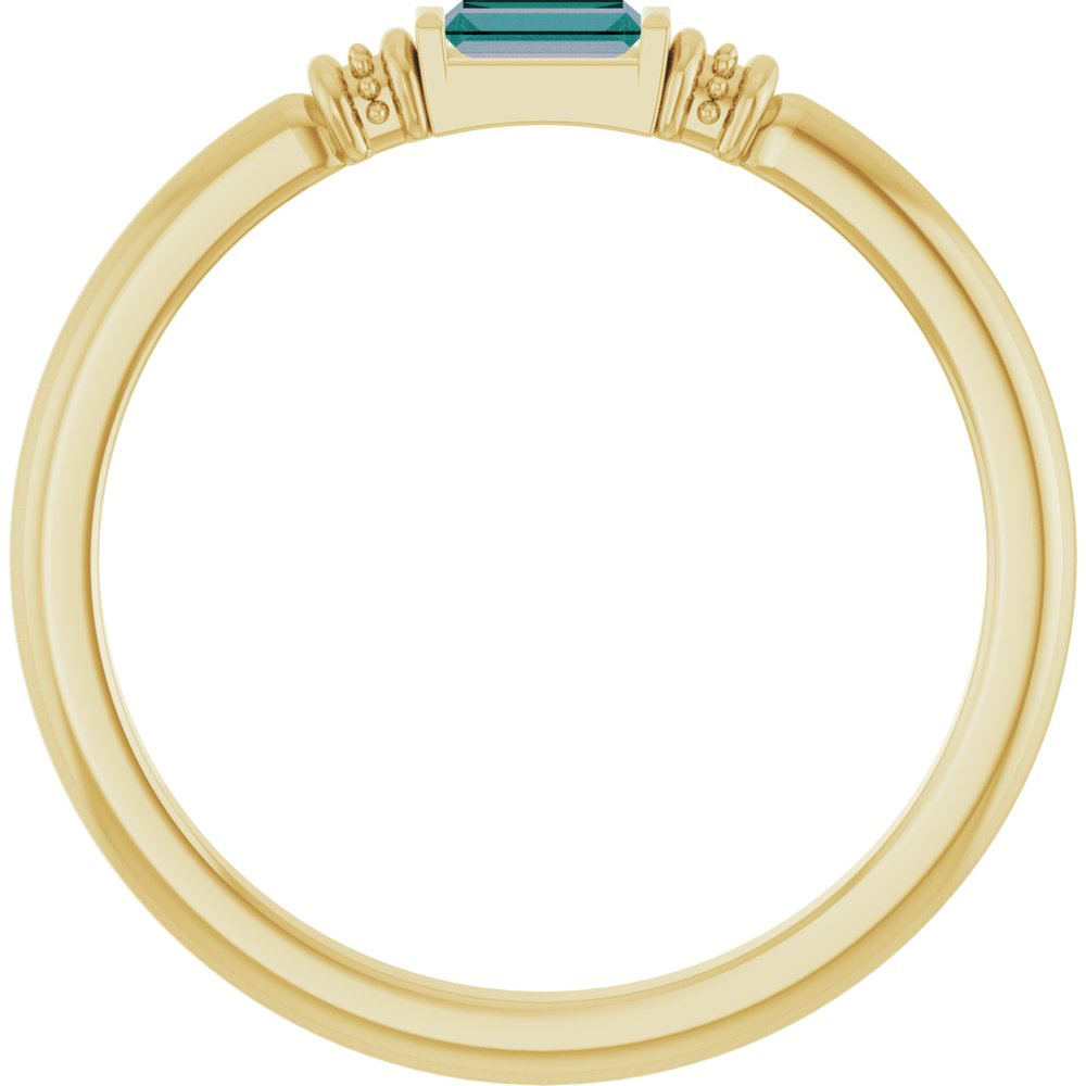 14K Yellow Gold Lab-Grown Alexandrite Stackable Ring