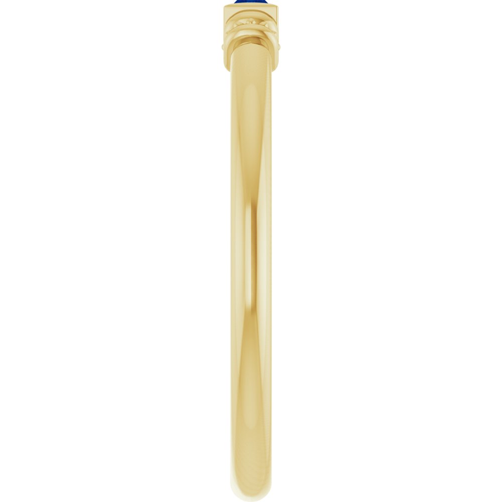 14K Yellow Gold Lab-Grown Blue Sapphire Stackable Ring