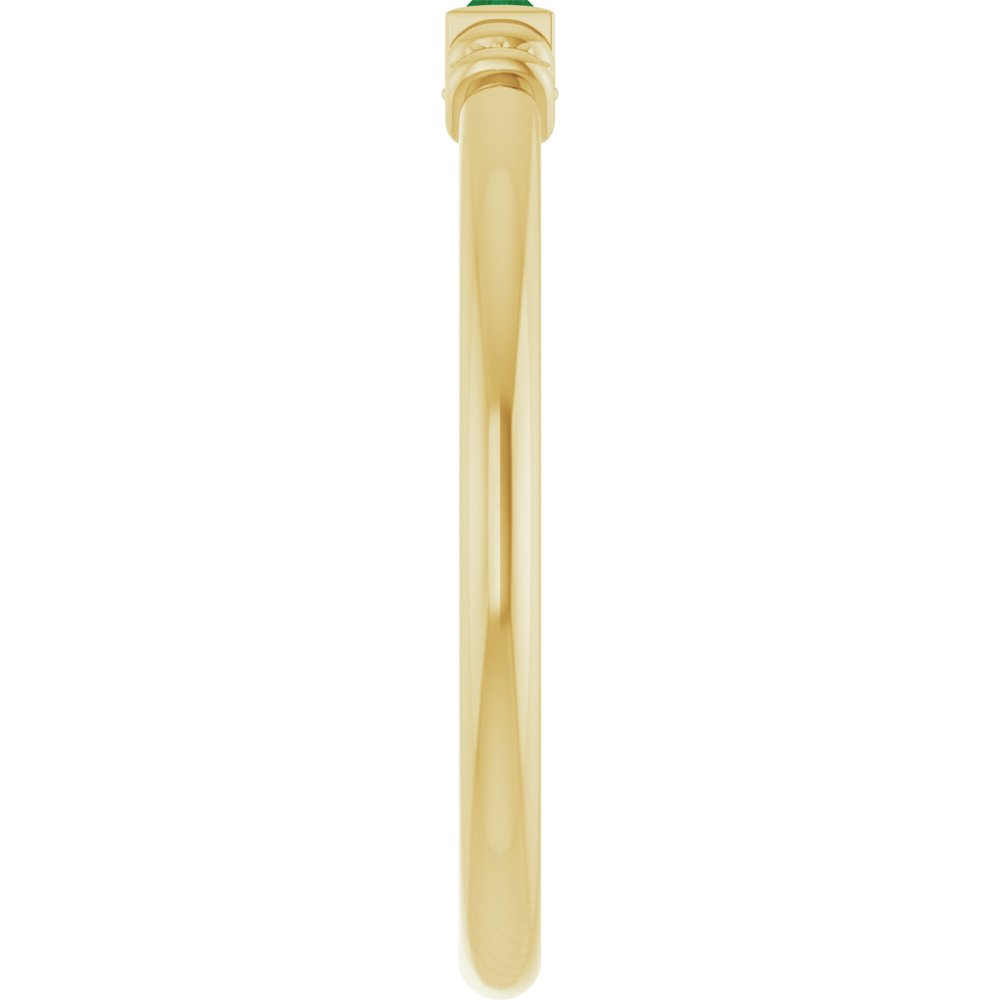 14K Yellow Gold Lab-Grown Emerald Stackable Ring