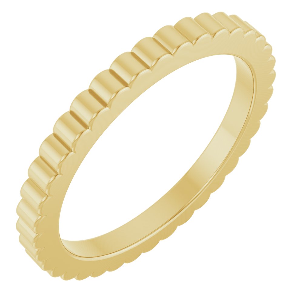 10K Yellow Gold 1.5 mm Grooved Half Round Band Size 5