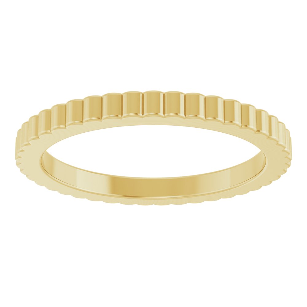 14K Yellow 1.5 mm Grooved Half Round Band