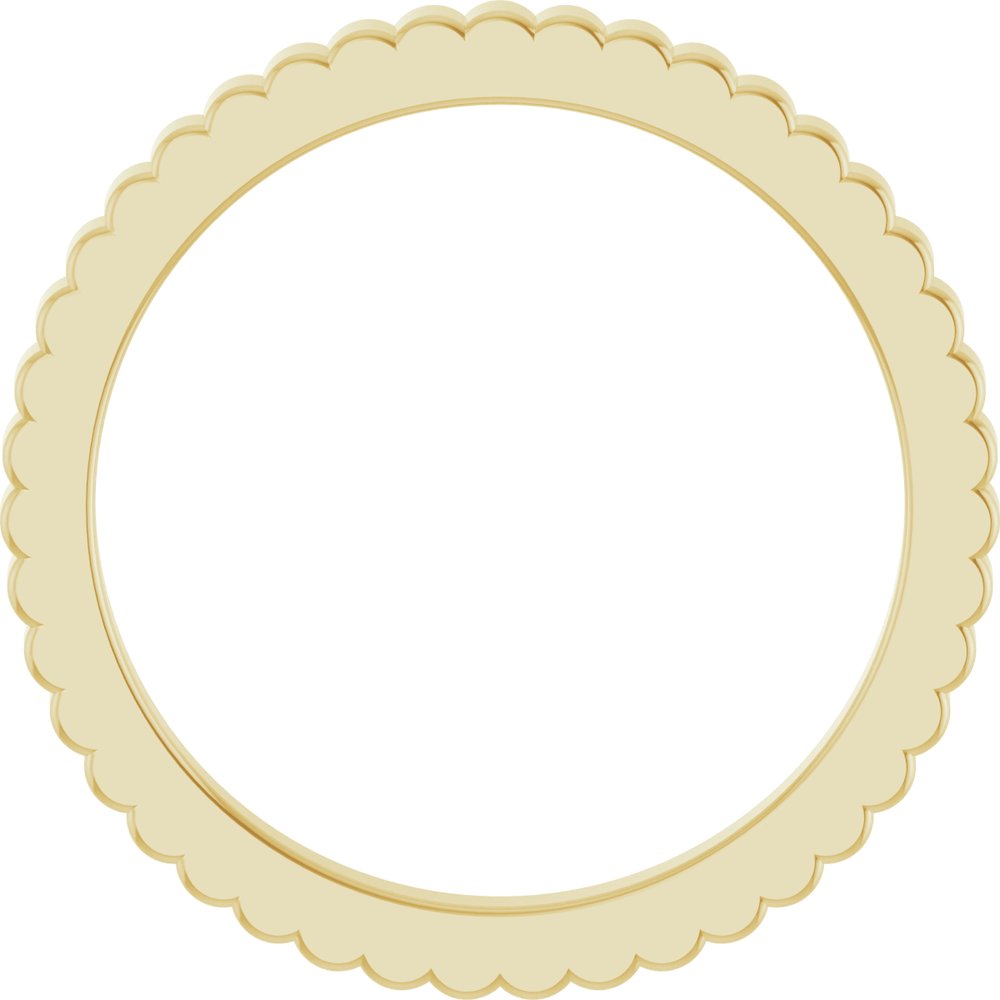 14K Yellow Gold 1.5 mm Grooved Half Round Band Size 6