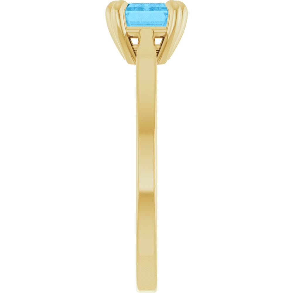 14K Yellow Natural Swiss Blue Topaz Ring