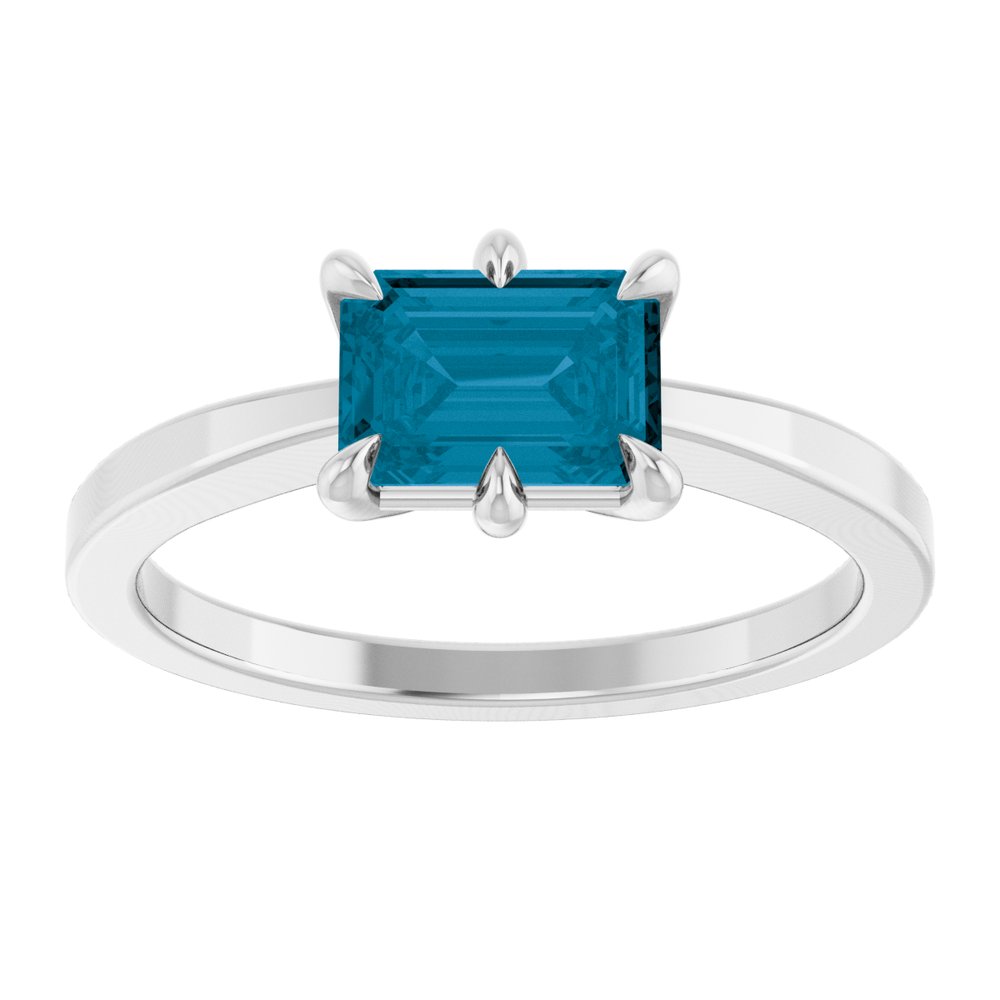 Sterling Silver Natural London Blue Topaz Ring