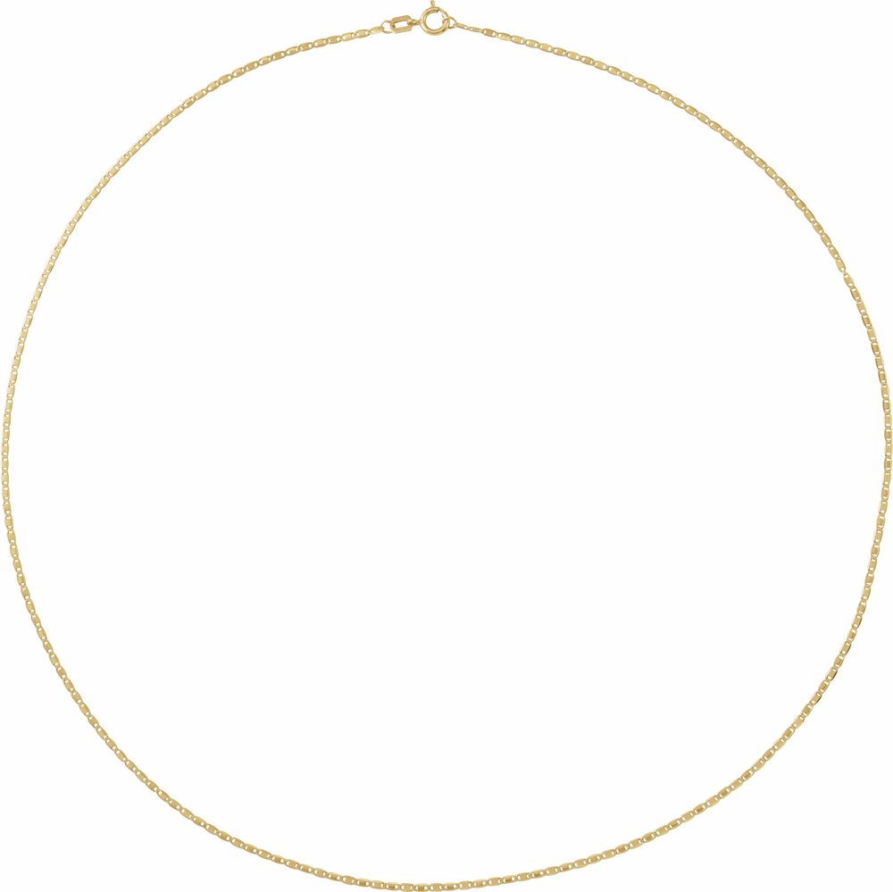 14K Yellow Gold 1.3 mm Mirror 7" Chain