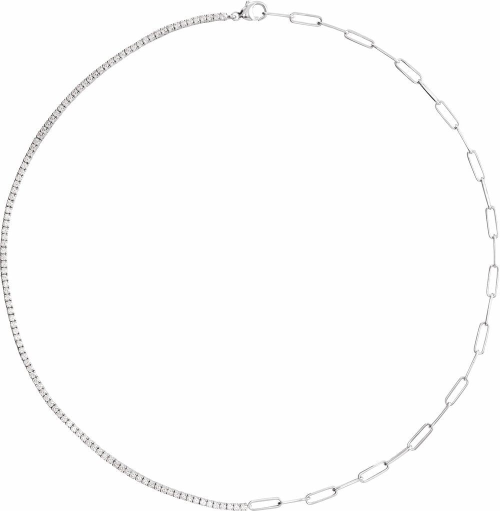 14K White Gold 3 1/4 CTW Lab-Grown Diamond Line 18" Necklace