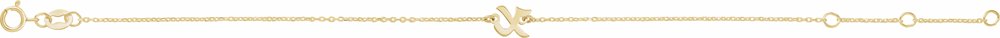 14K Yellow Gold Initial X 6 1/2-7 1/2" Bracelet