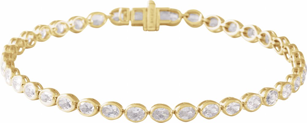 14K Yellow Gold 4 9/10 CTW Lab-Grown Diamond Line 7" Bracelet