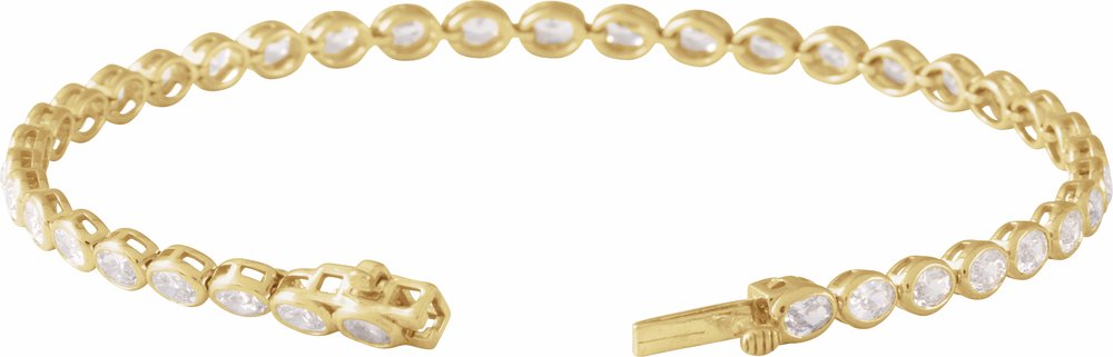 14K Yellow Gold 4 9/10 CTW Lab-Grown Diamond Line 7" Bracelet
